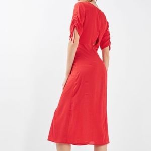 TOPSHOP Red, Polka-Dot Dress